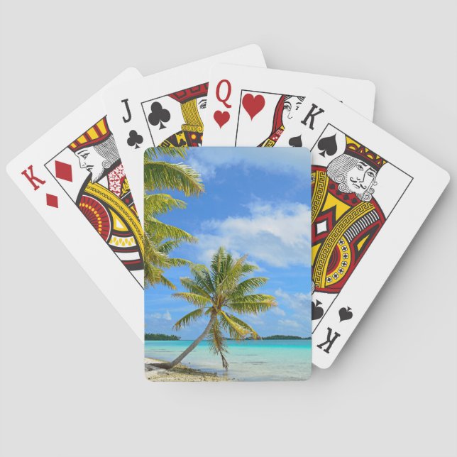 Tropical palm beach in the Pacific Playing Cards (Back)