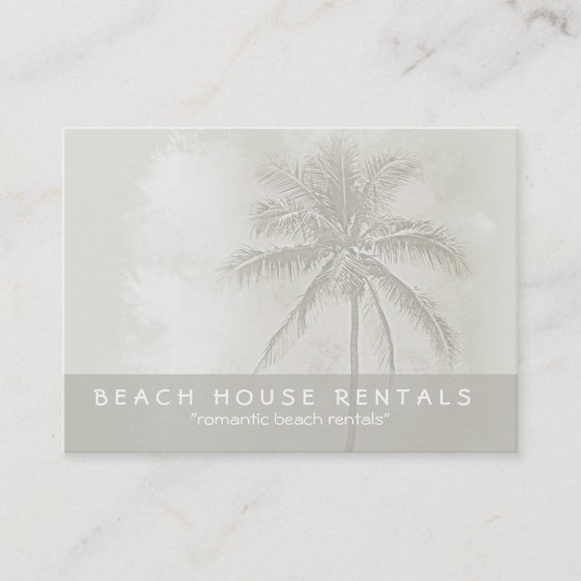 Tropical Palm Beach Rentals (chubby) Business Card (Front)