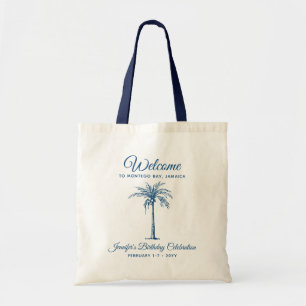 Tropical Palm Birthday Party Personalised Welcome Tote Bag