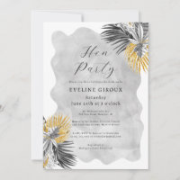 Tropical Palm Black White Gold Hen Party