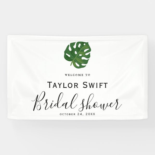 Tropical Palm Bridal Shower Banner (Horizontal)