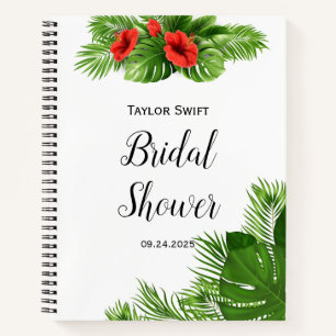 Tropical Palm Bridal Shower Gift Notebook