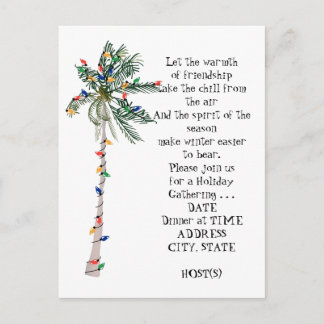 Tropical Palm Christmas Tree Holiday Party Invite