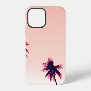 Tropical palm coconut trees on sunset sky nature b iPhone 12 case