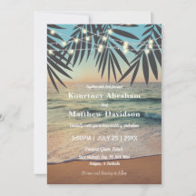 Tropical Palm Custom Wedding Beach String Lights