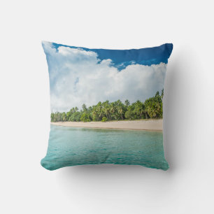 Tropical Palm Fringed Beach Cushion