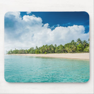 Tropical Palm Fringed Beach Mouse Pad
