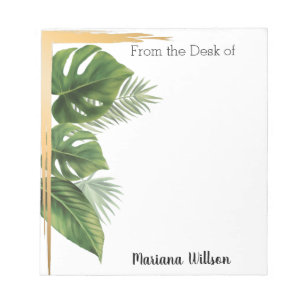 Tropical Palm From the Desk of, Personalised Notepad