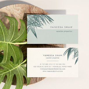 Tropical Palm Frond Colorblock Business Card