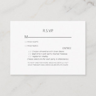 Tropical Palm Frond White Wedding RSVP Enclosure Card