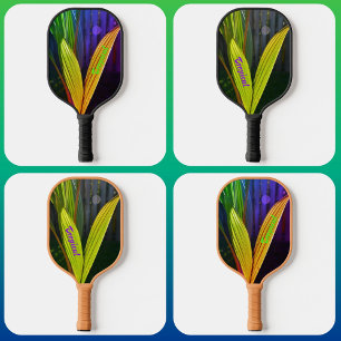 Tropical Palm Fronds Bright Colourful Personalised Pickleball Paddle