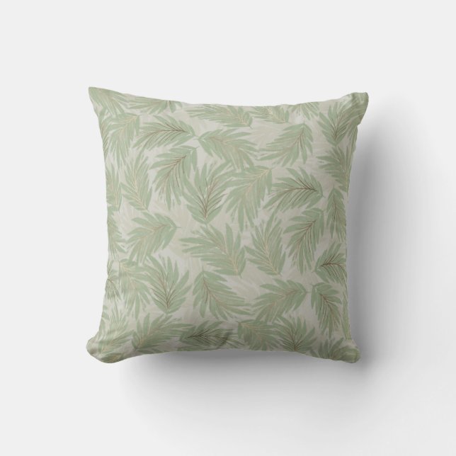 Tropical Palm Fronds Cushion (Front)