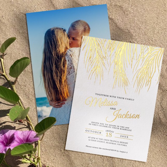Tropical palm fronds wedding gold (Creator Uploaded)