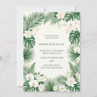 Tropical Palm Greenery Wedding Invitation