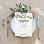 Tropical Palm Greenery | Wedding Menu<br><div class="desc">Beautiful menu cards to compliment your table settings at your wedding or next dinner party. No matter what time of year, we can pretend we’re on a tropical island lush tropical greenery! While this palette emanates a tropical feel, it’s quite adaptable across various styles—bohemian, rustic, and modern for instance. Get...</div>