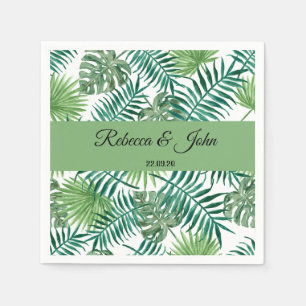 Tropical Palm Greenery Wedding Paper Napkin