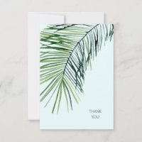 Tropical Palm Ice Blue Wedding Thank You