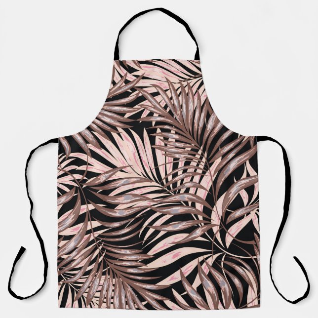 Tropical Palm: Jungle Floral Pattern. Apron (Front)