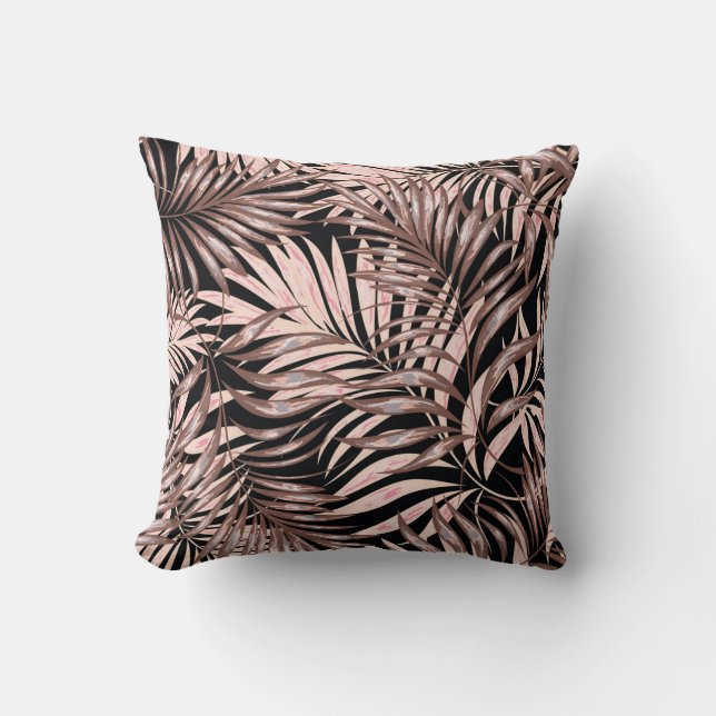 Tropical Palm: Jungle Floral Pattern. Cushion (Front)