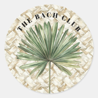 Tropical Palm Leaf | Bach Club Classic Round Sticker
