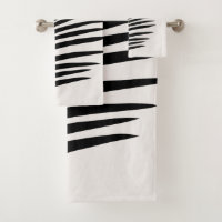 Tropical Palm Leaf Cream White And Black