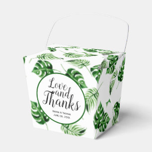 Tropical Palm Leaf Destination Wedding Thank You Favour Box