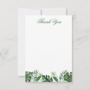 Tropical Palm Leaf Flat Thank You Card
