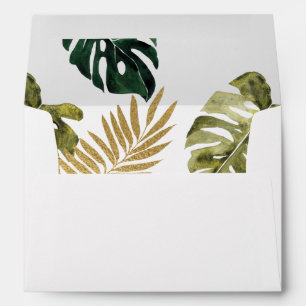 Tropical Palm Leaf Gold 4 Envelope