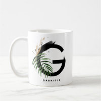 Tropical Palm Leaf Letter G Monogram Personalised