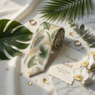 Tropical Palm Leaf Luxury Tie