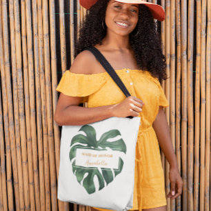 Tropical Palm Leaf Maid of honour Wedding Tote Bag