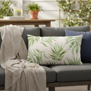 Tropical Palm Leaf Outdoor Pillow