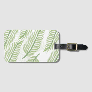 Tropical Palm Leaf Seamless Pattern Luggage Tag
