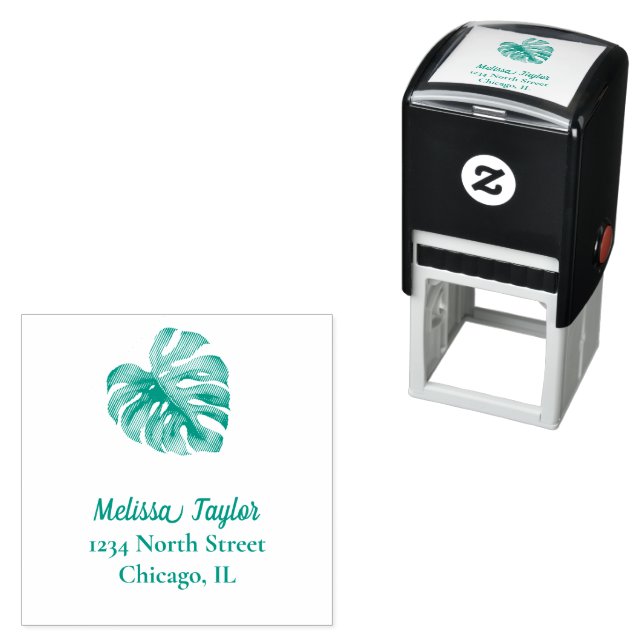 Tropical Palm Leaf  Self-inking Stamp (In Situ)