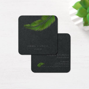 Tropical Palm Leaf Simplicity Square Business Card