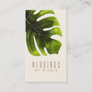 Tropical Palm Leaf Summer Elegant Modern Chic Business Card