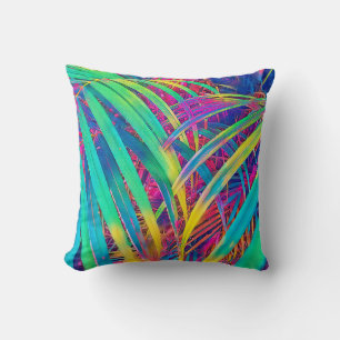 Tropical palm leaf texture background. Palm leaf i Cushion