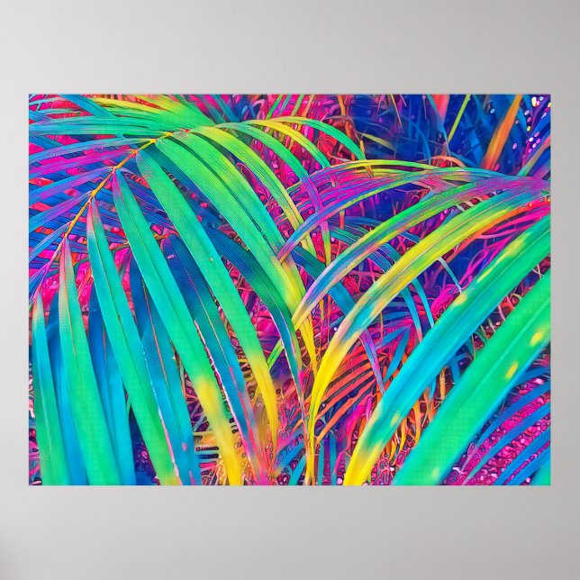 Tropical palm leaf texture background. Palm leaf i Poster (Front)