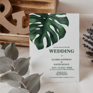 Tropical Palm Leaf  Wedding Invitation