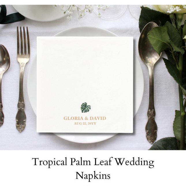 Tropical Palm Leaf  Wedding  Napkin (Creator Uploaded)