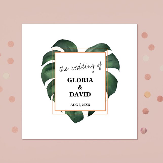 Tropical Palm Leaf  Wedding  Napkin (Creator Uploaded)