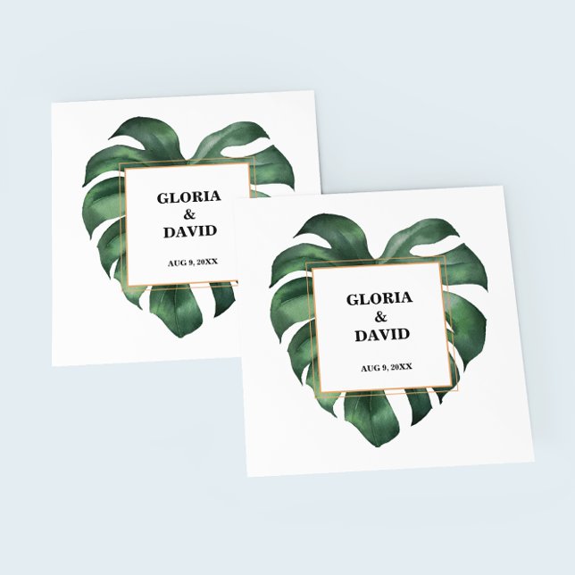 Tropical Palm Leaf  Wedding  Napkins (Creator Uploaded)