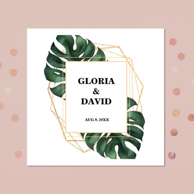 Tropical Palm Leaf  Wedding  Napkins (Creator Uploaded)