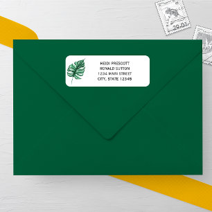 Tropical Palm Leaf Wedding Return Address Labels