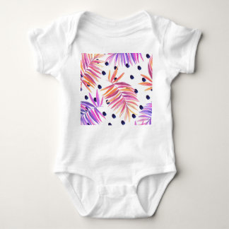 Tropical Palm Leaves Acrylic Pattern Baby Bodysuit