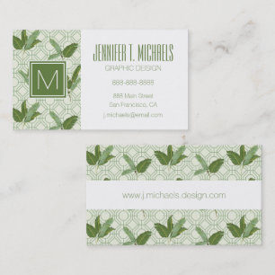 Tropical Palm Leaves Add Your Name Business Card