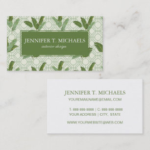 Tropical Palm Leaves   Add Your Name Business Card
