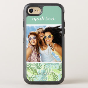 Tropical Palm Leaves   Add Your Photo & Name OtterBox Symmetry iPhone 8/7 Case
