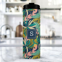 Tropical Palm Leaves Beach Pattern Monogrammed