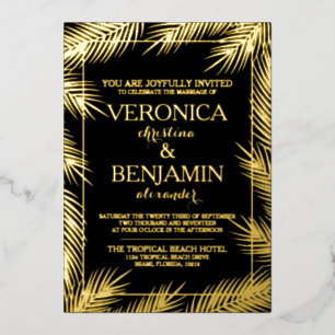 Tropical Palm Leaves Beach Wedding Real